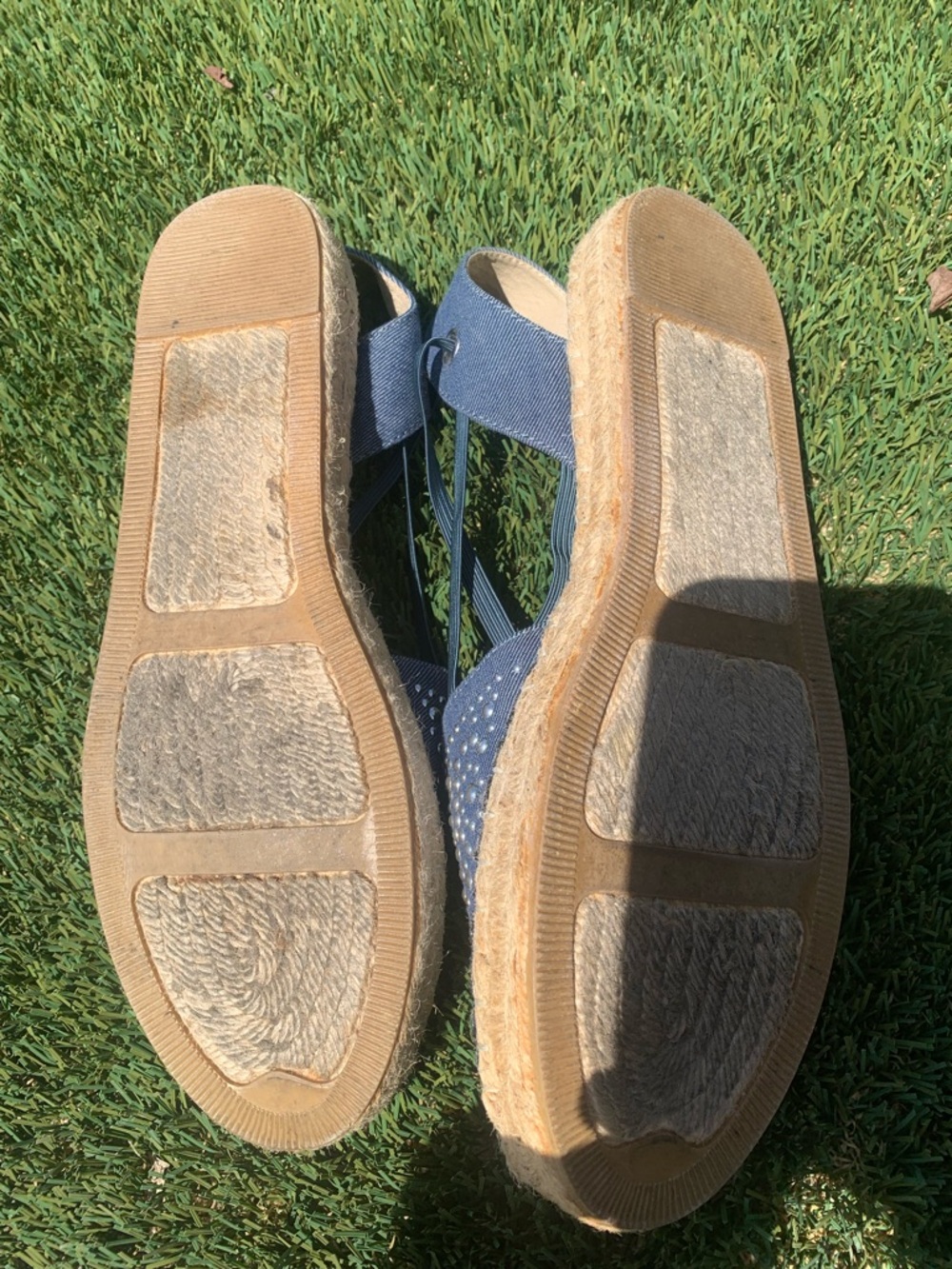 White Mountain Blue Studded Espadrille Slingback Flats - Picture 4 of 4